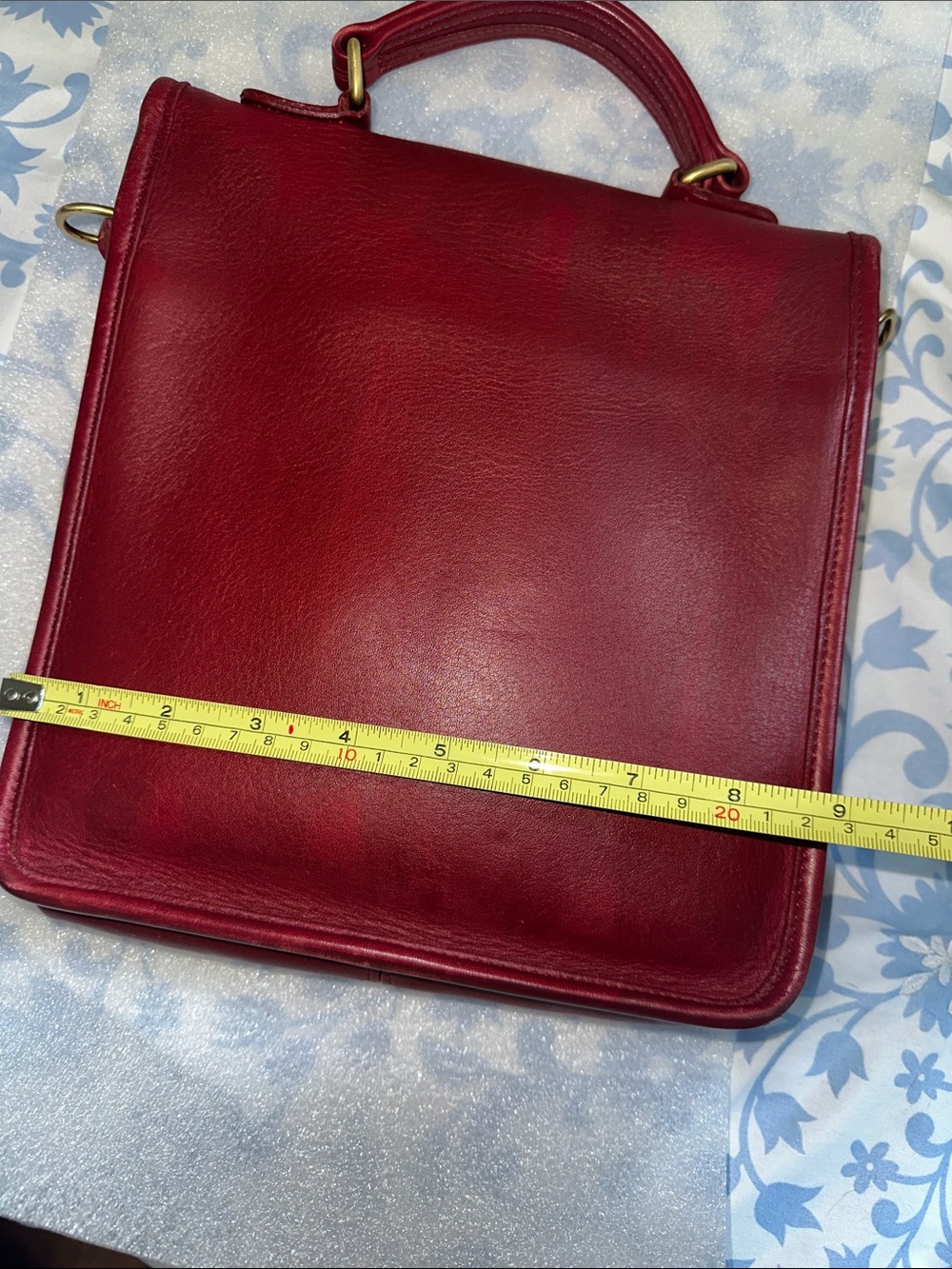 Coach Classic vintage Structured Red Leather Top-Handle Bag - Picture 7 of 10